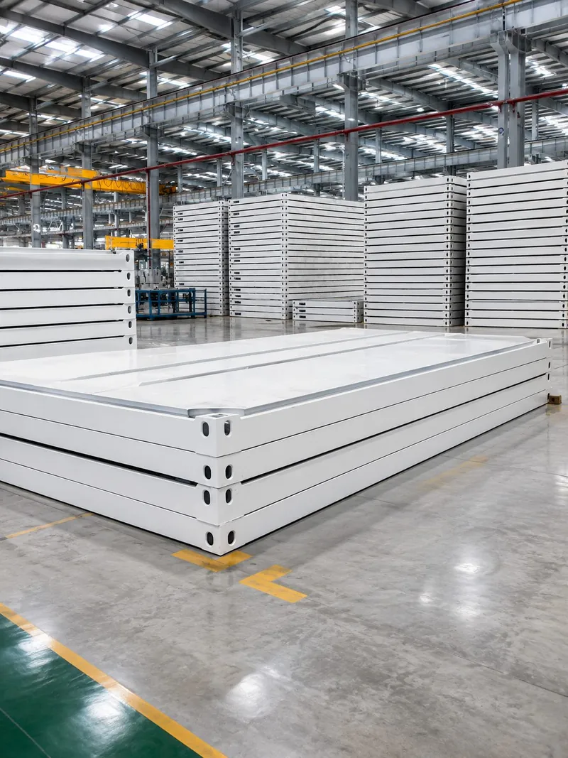 Flat-pack modules packed for shipment